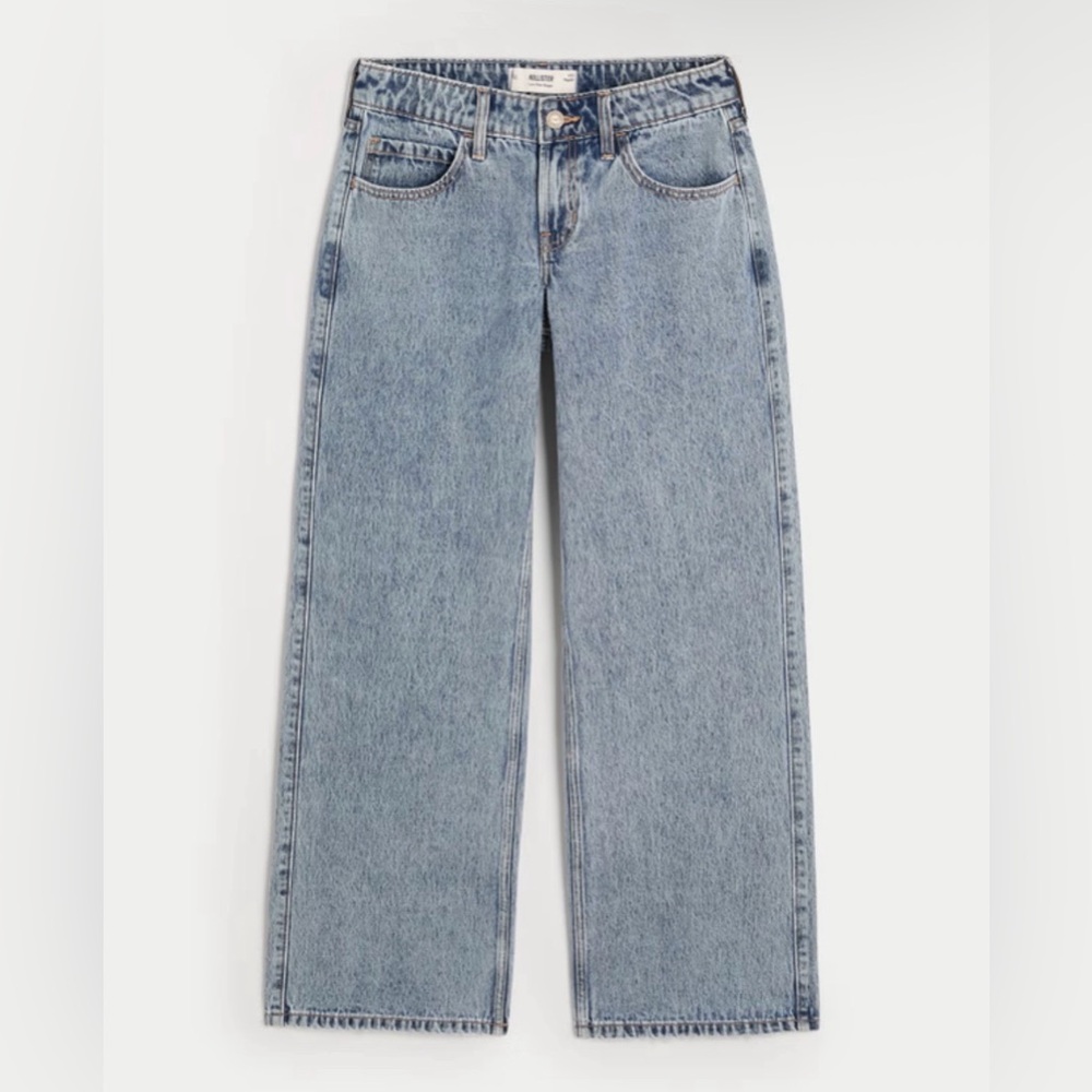 Hollister Low-Rise Medium Wash Baggy Jeans - SIZE 12 LONG